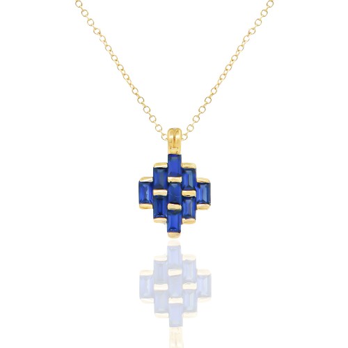 Χρυσό κολιέ με Ζαφείρια LC